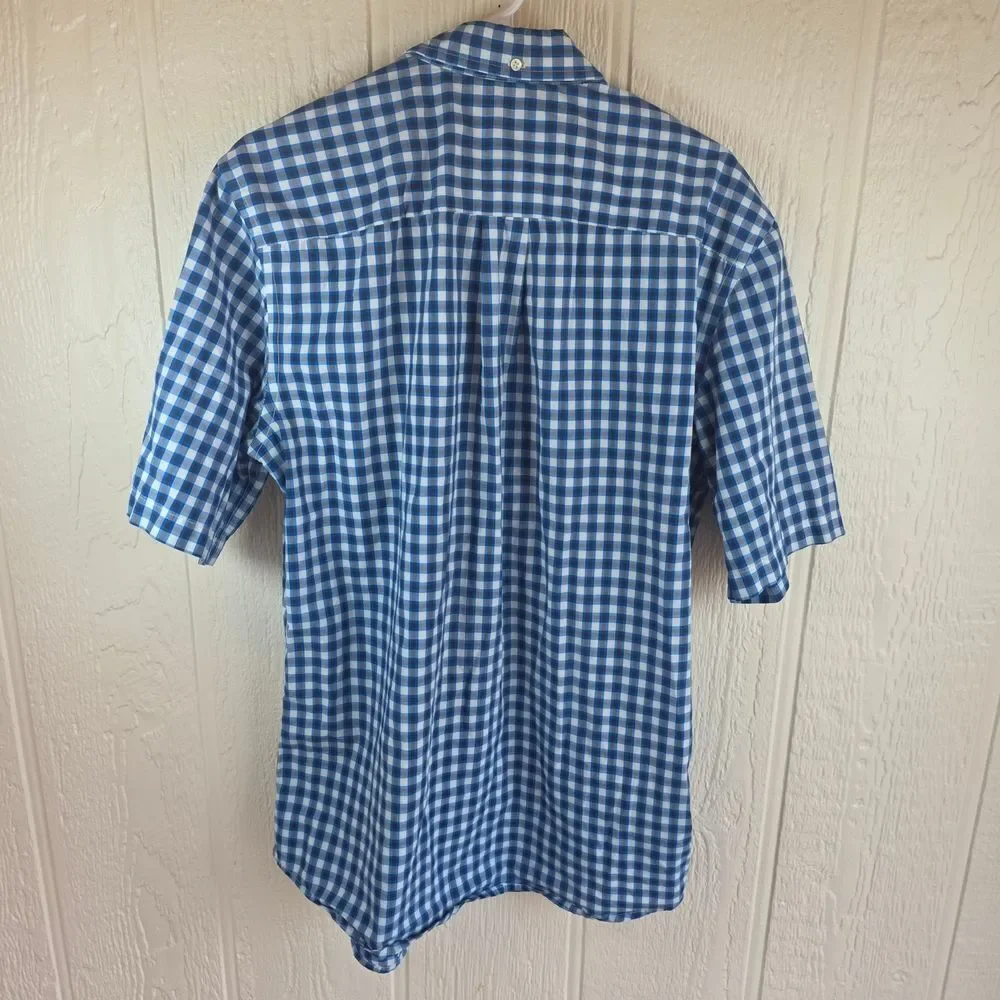 The Foundry Supply Co. Blue Gingham Men's Casual Shirt, Size LT